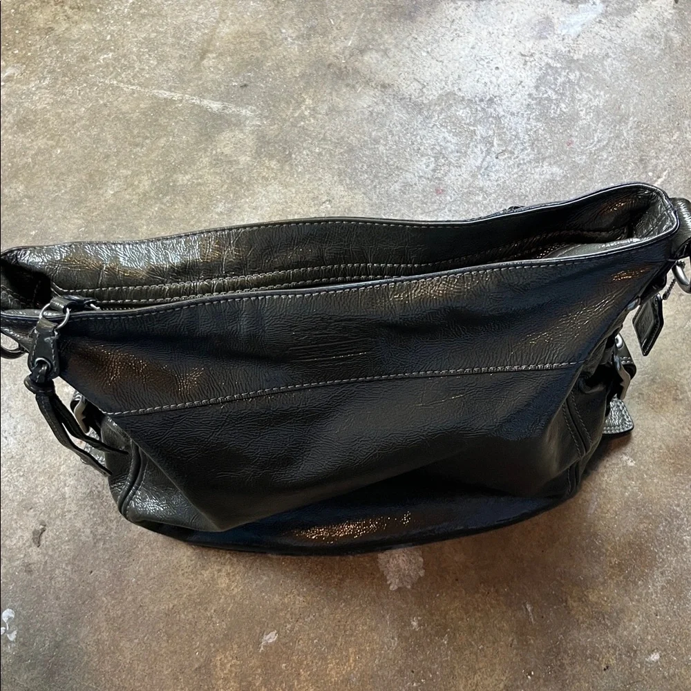 Vintage Coach Zoe Metallic Green Shoulder Bag - Picture 13 of 15